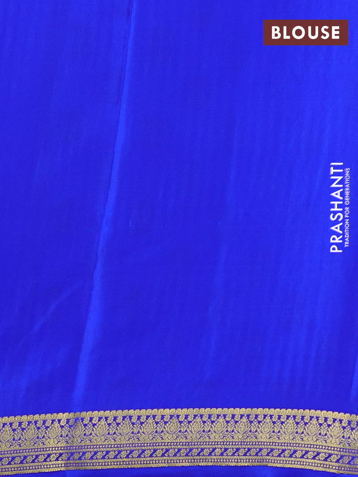 Pure mysore silk saree royal blue with allover zari woven buttas and zari woven border - Image 3