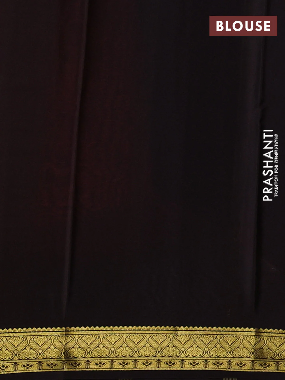 Pure mysore silk saree rust shade and coffee brown with plain body and zari woven border - Image 3