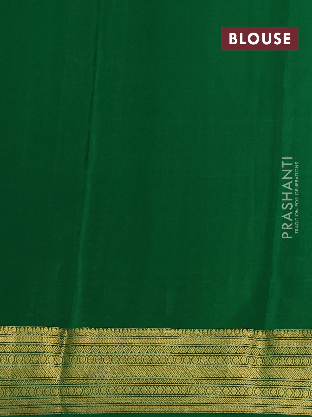 Pure mysore silk saree rust shade and green with allover zari stripes pattern and zari woven border - Image 7