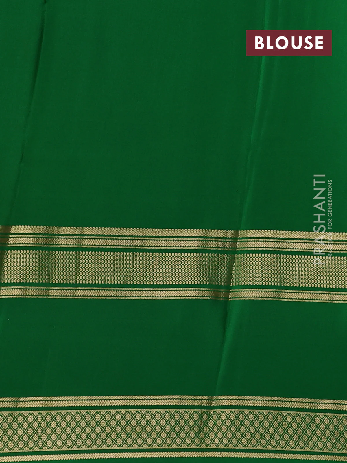 Pure mysore silk saree rust shade and green with plain body and rettapet zari woven border - Image 3