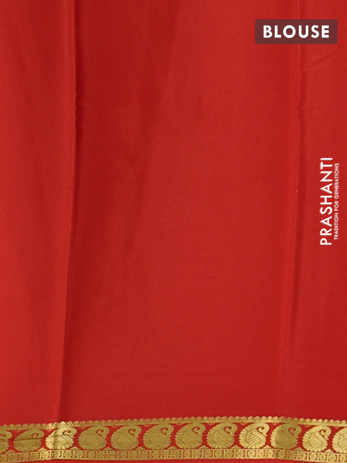 Pure mysore silk saree rust shade with plain body and paisley zari woven border - Image 3