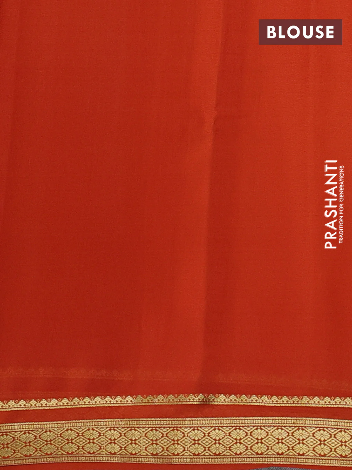 Pure mysore silk saree rust shade with plain body and zari woven border - Image 3