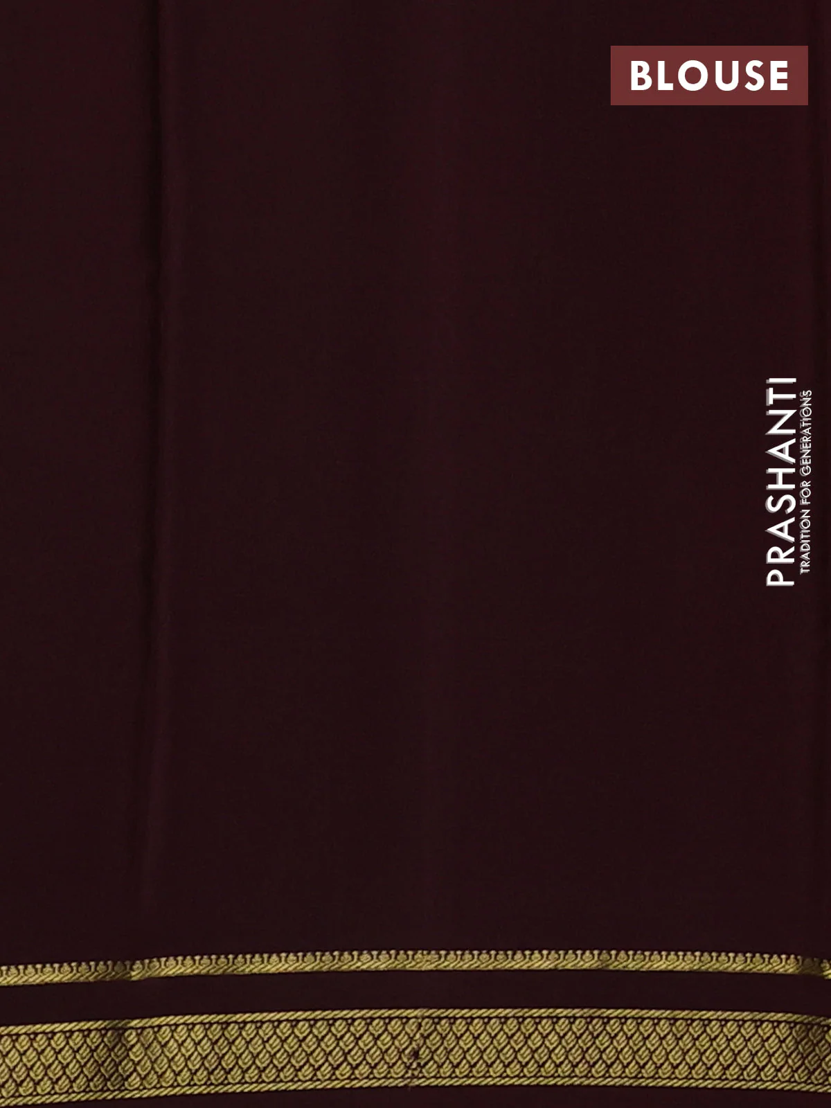 Pure mysore silk saree rustic orange and coffee brown with allover zari woven checked pattern and zari woven border - Image 3