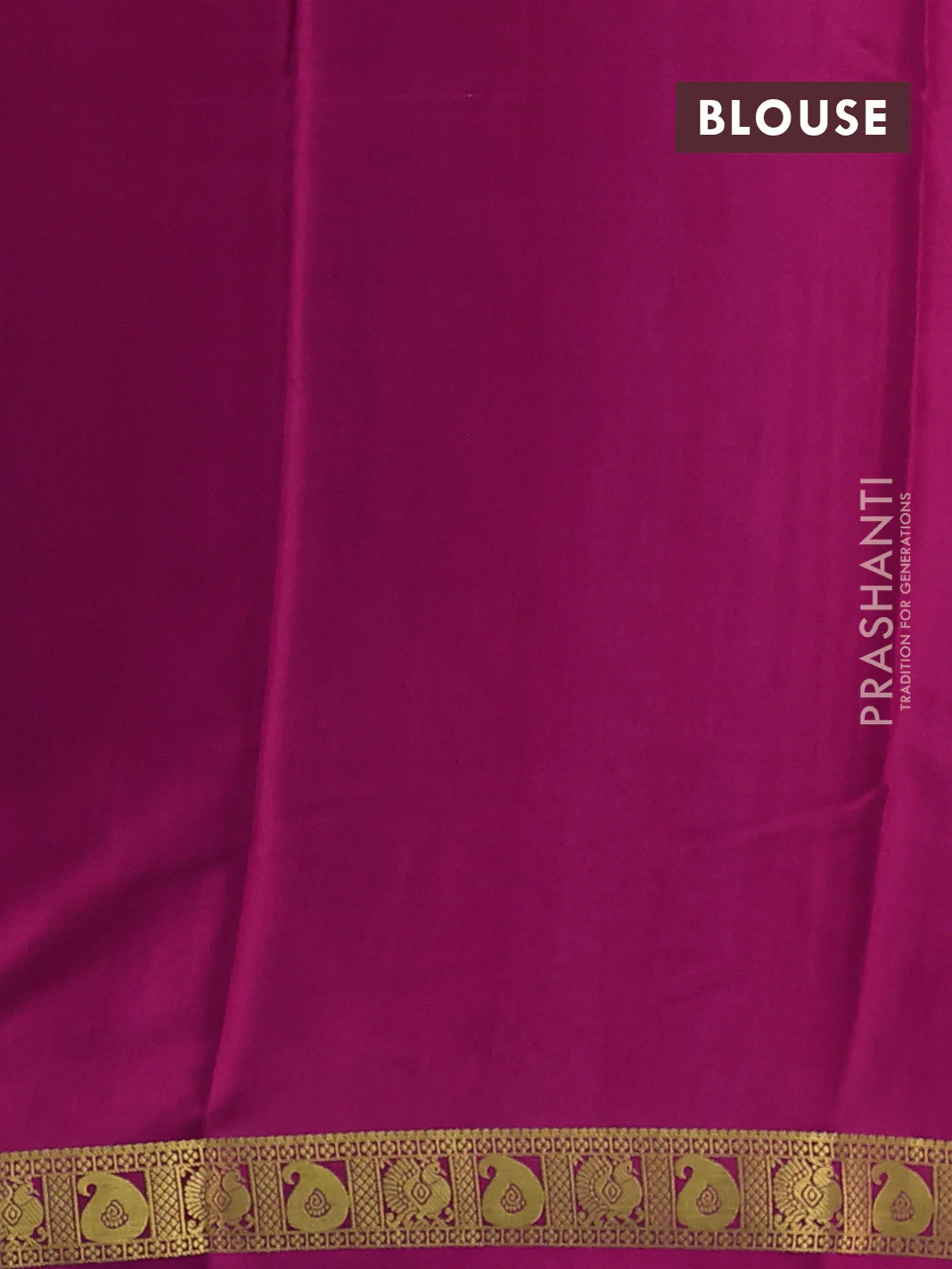 Pure mysore silk saree teal blue and dark pink with allover zari stripes pattern & buttas and zari woven border - Image 3