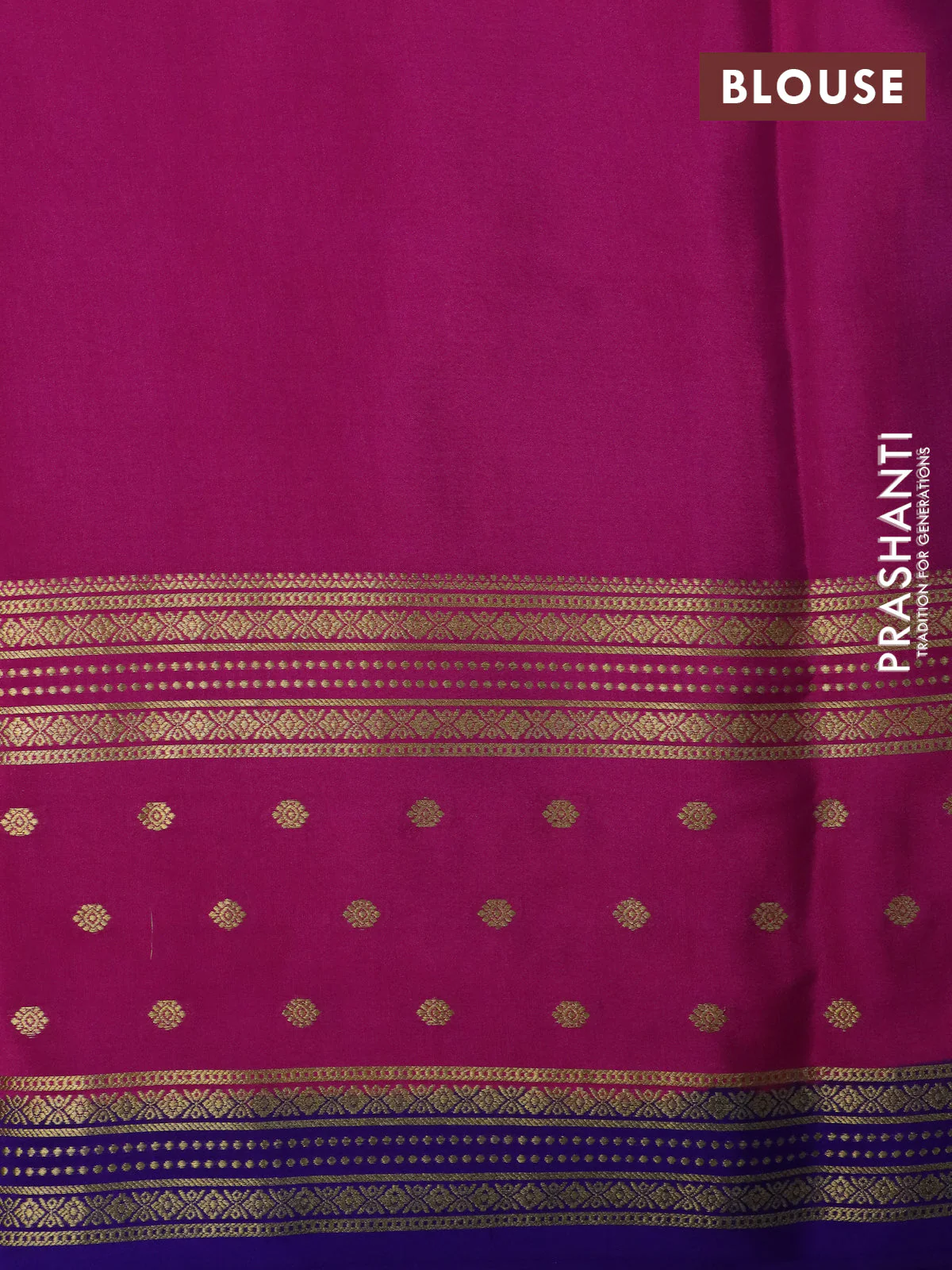 Pure mysore silk saree teal blue and pink blue with zari woven buttas and rich zari woven border - Image 4