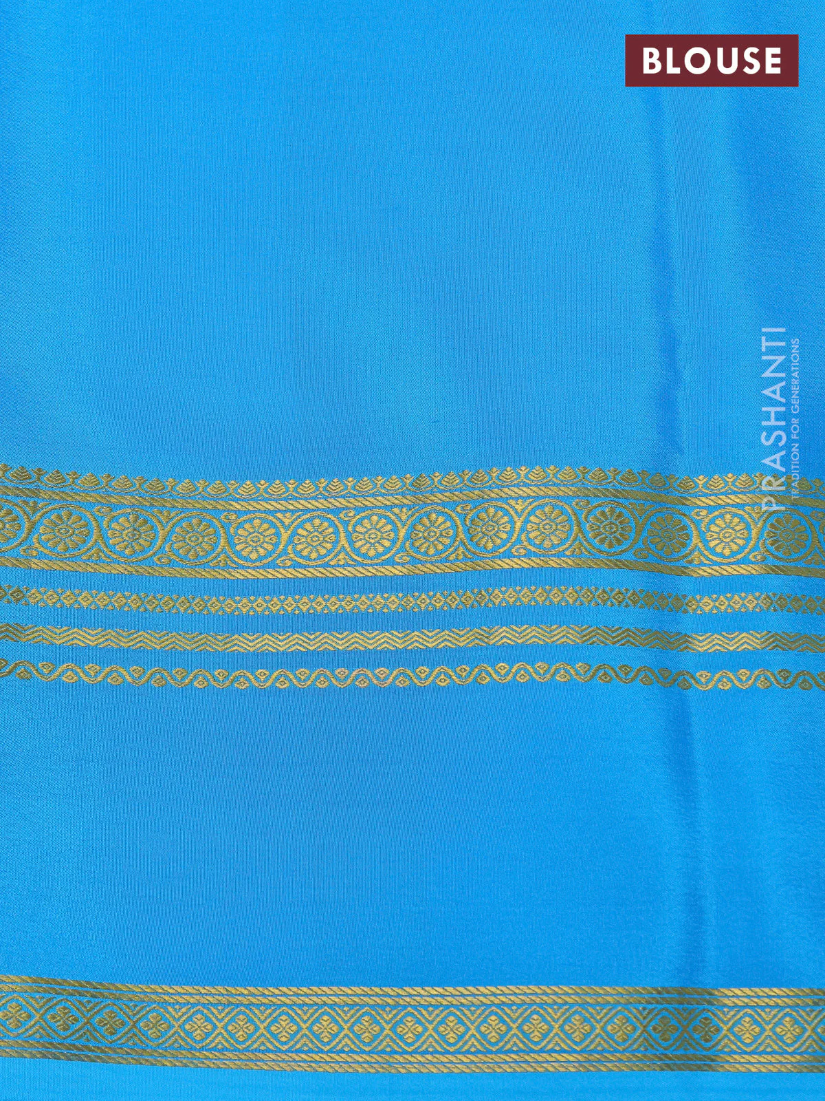Pure mysore silk saree teal blue with allover shibori prints and rettapet zari woven border - Image 4