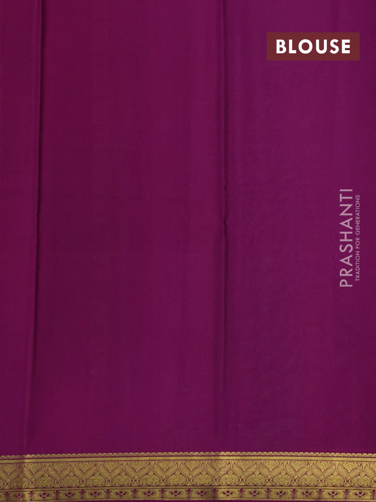 Pure mysore silk saree teal green and magenta pink with plain body and zari woven border - Image 3
