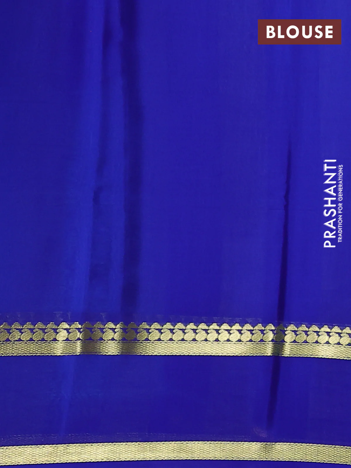 Pure mysore silk saree teal green and royal blue with allover zari checked pattern and rettapet zari woven border - Image 3
