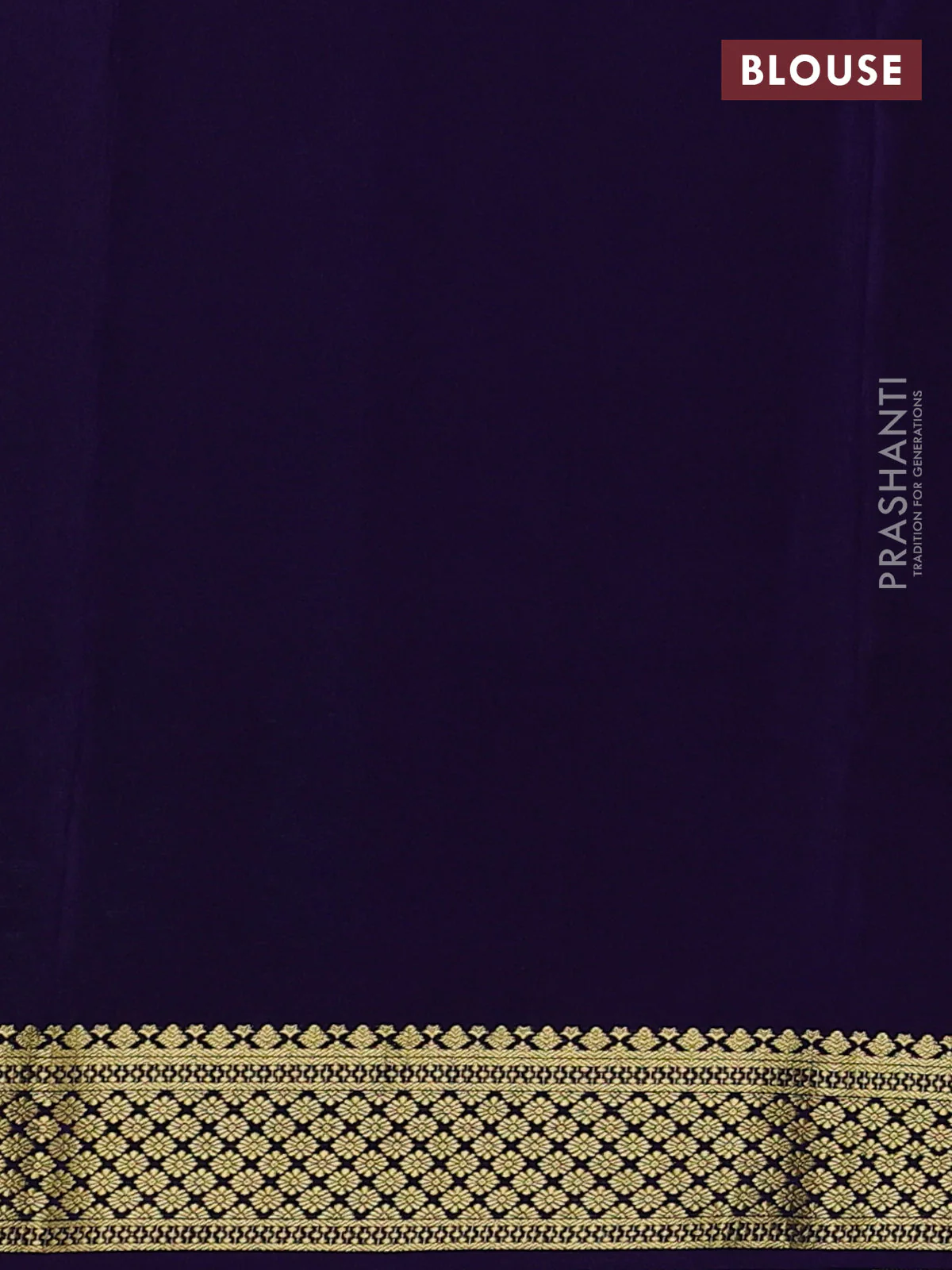 Pure mysore silk saree teal green and violet with plain body and zari woven border - Image 3