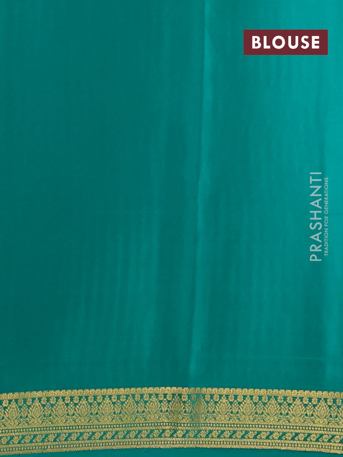 Pure mysore silk saree teal green with allover zari woven buttas and zari woven border - Image 3