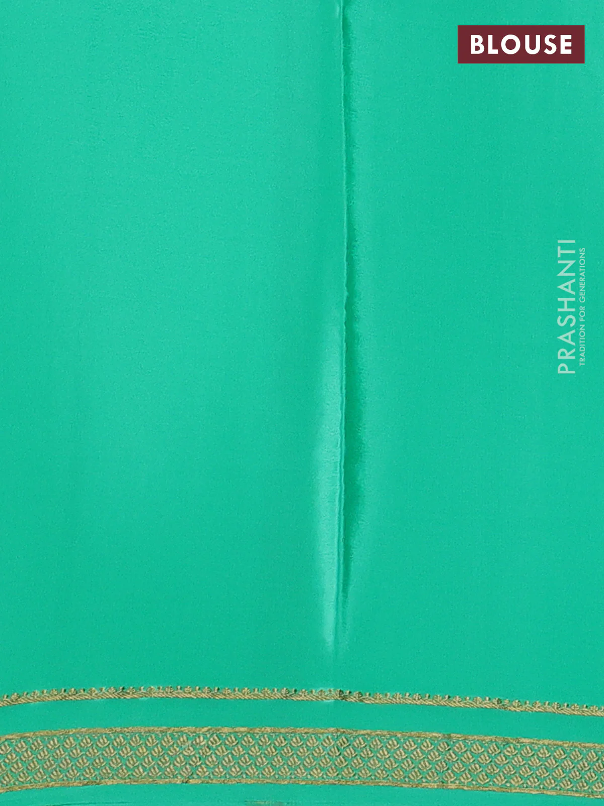 Pure mysore silk saree teal green with allover zari woven checked pattern and zari woven border - Image 3