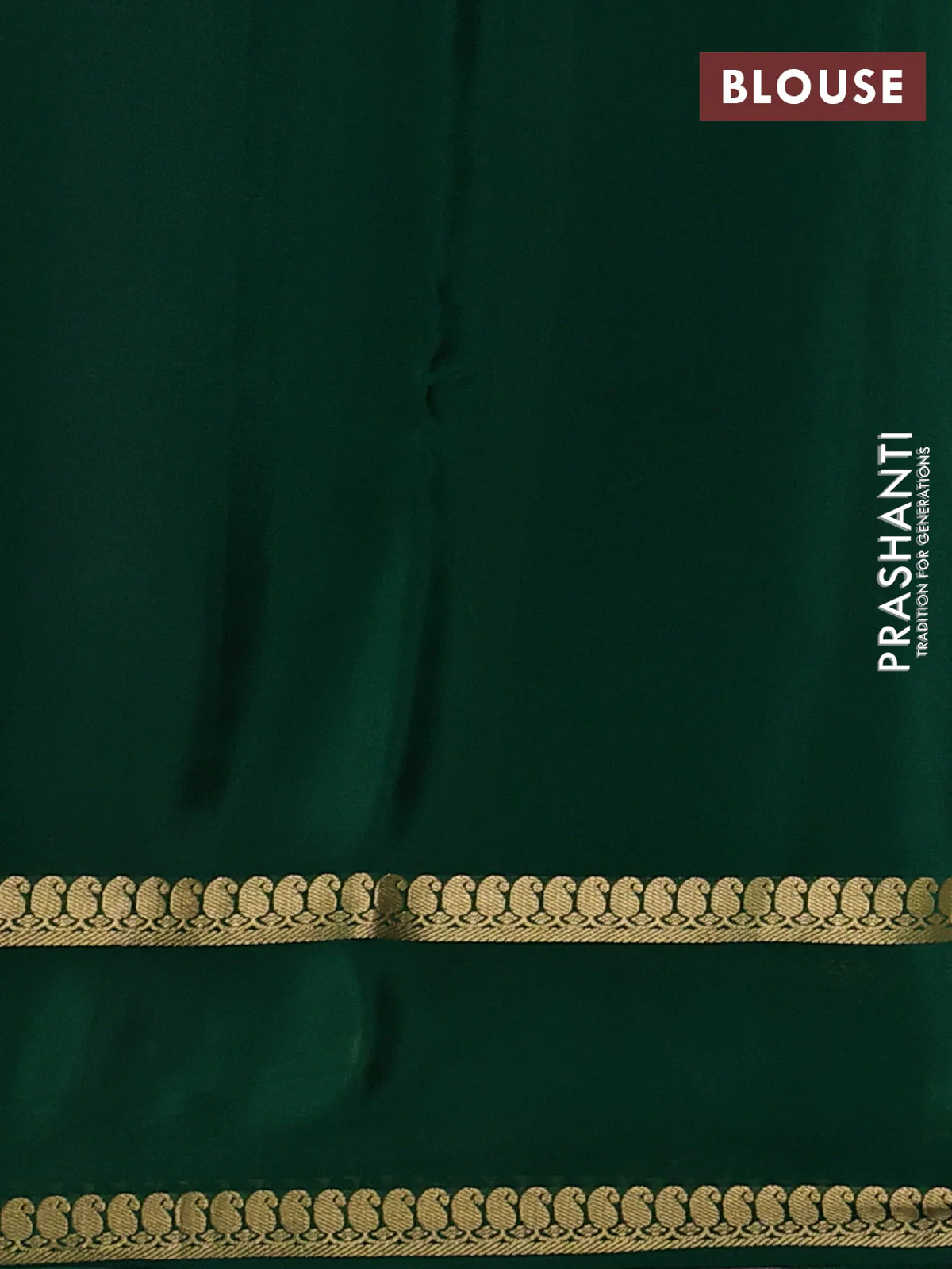 Pure mysore silk saree violet and green with plain body and rettapet zari woven border - Image 3