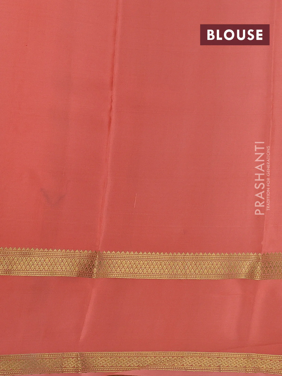 Pure mysore silk saree violet and peach shade with allover zari woven small checked pattern and rettapet zari woven border - Image 3