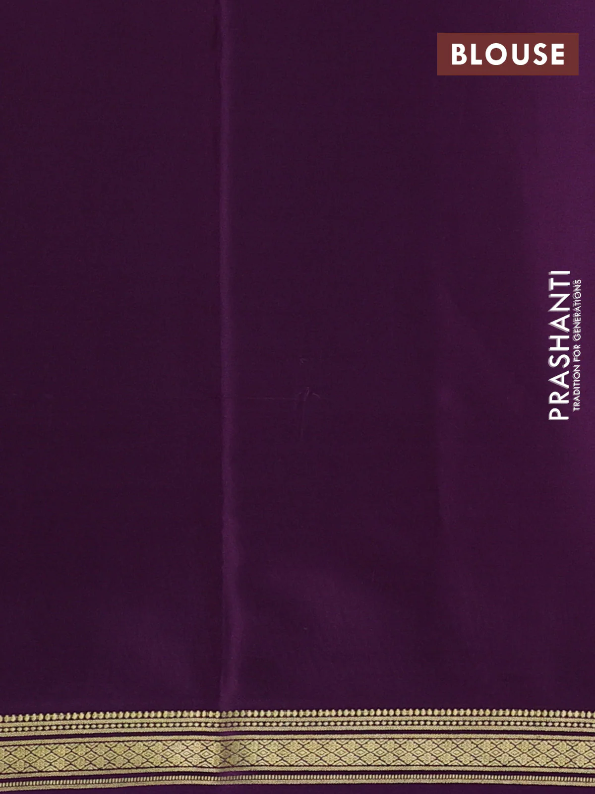 Pure mysore silk saree violet with allover zari weaves and zari woven border - Image 3