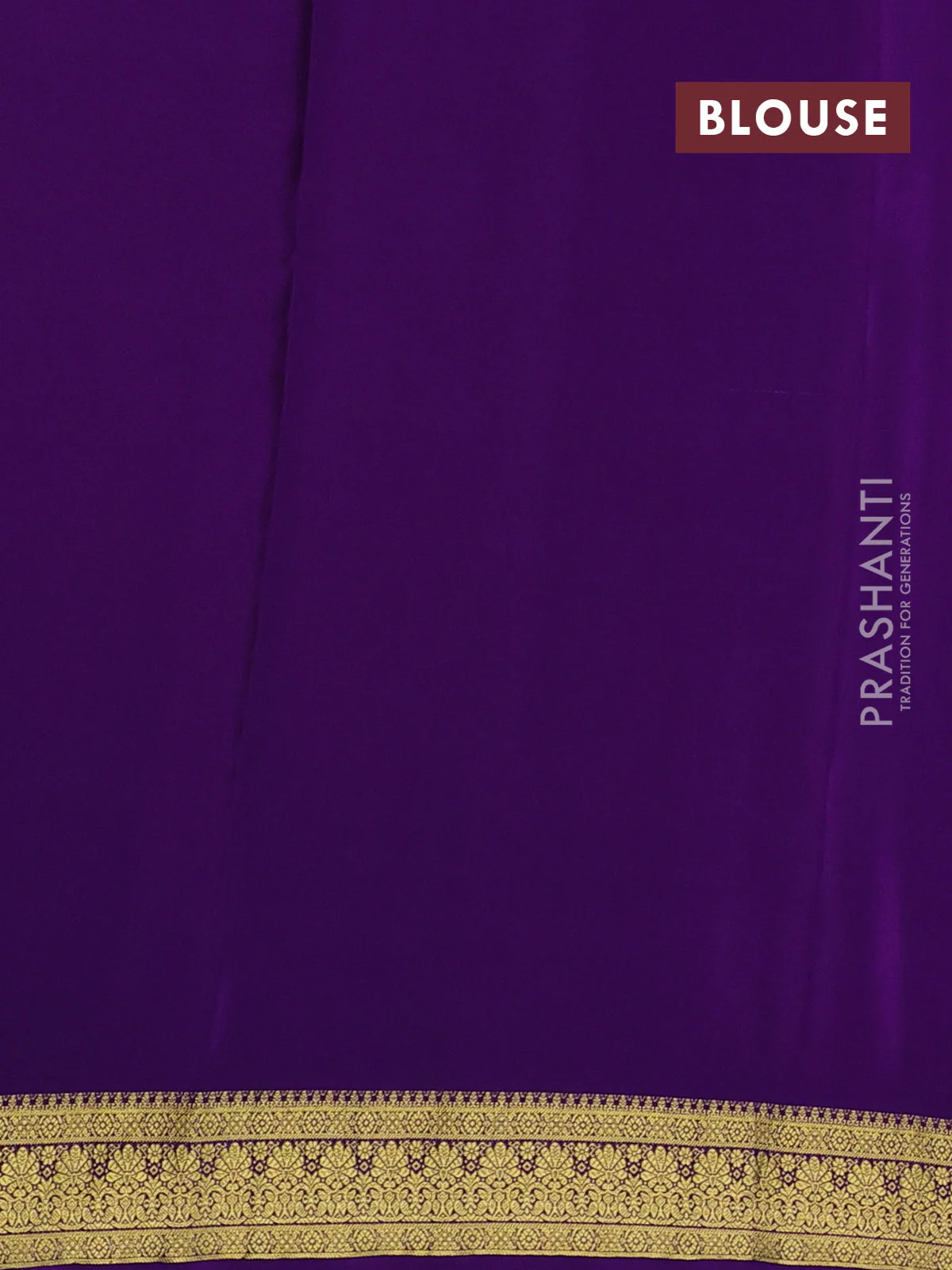 Pure mysore silk saree violet with allover zari woven buttas and zari woven border - Image 3