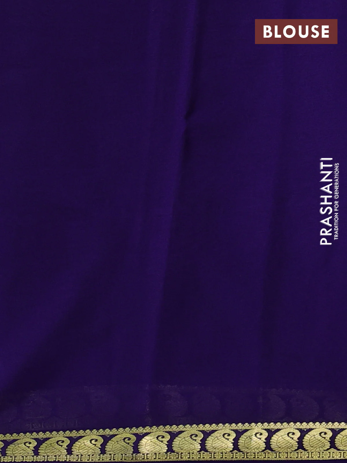 Pure mysore silk saree violet with plain body and paisley zari woven border - Image 3