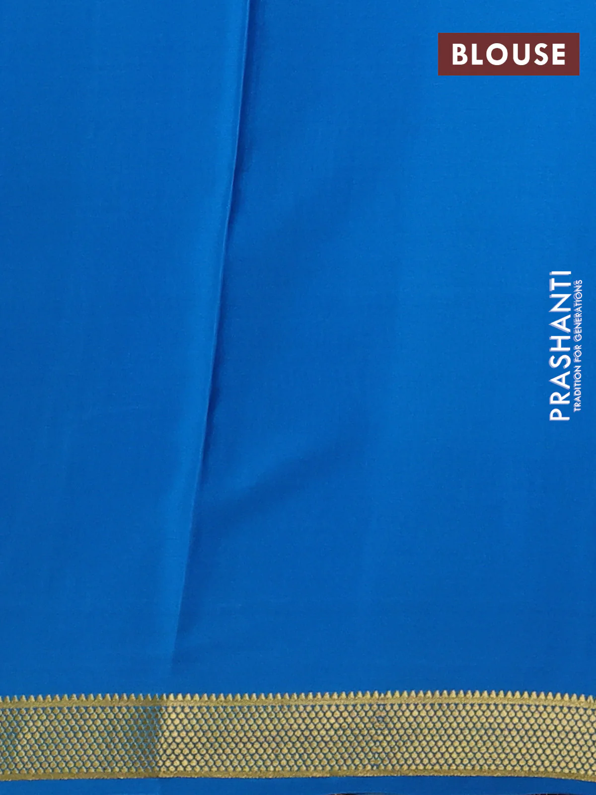 Pure mysore silk saree wine shade and cs blue with allover small zari checked pattern and zari woven border - Image 3