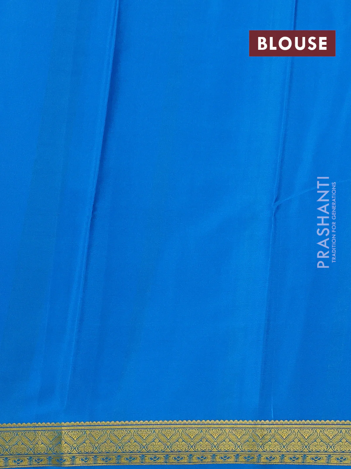Pure mysore silk saree wine shade and cs blue with plain body and zari woven border - Image 3