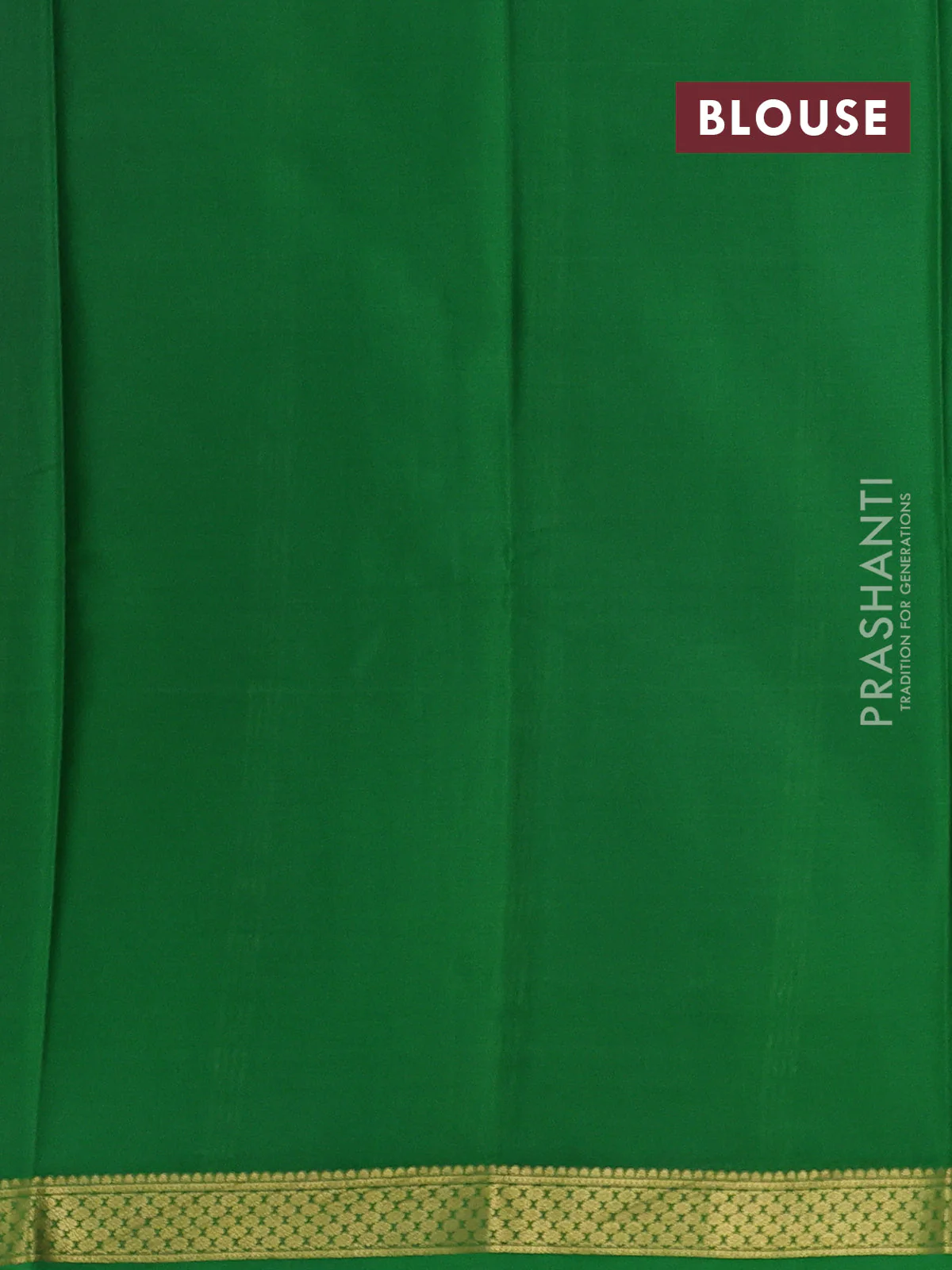 Pure mysore silk saree wine shade and green with plain body and zari woven border - Image 3