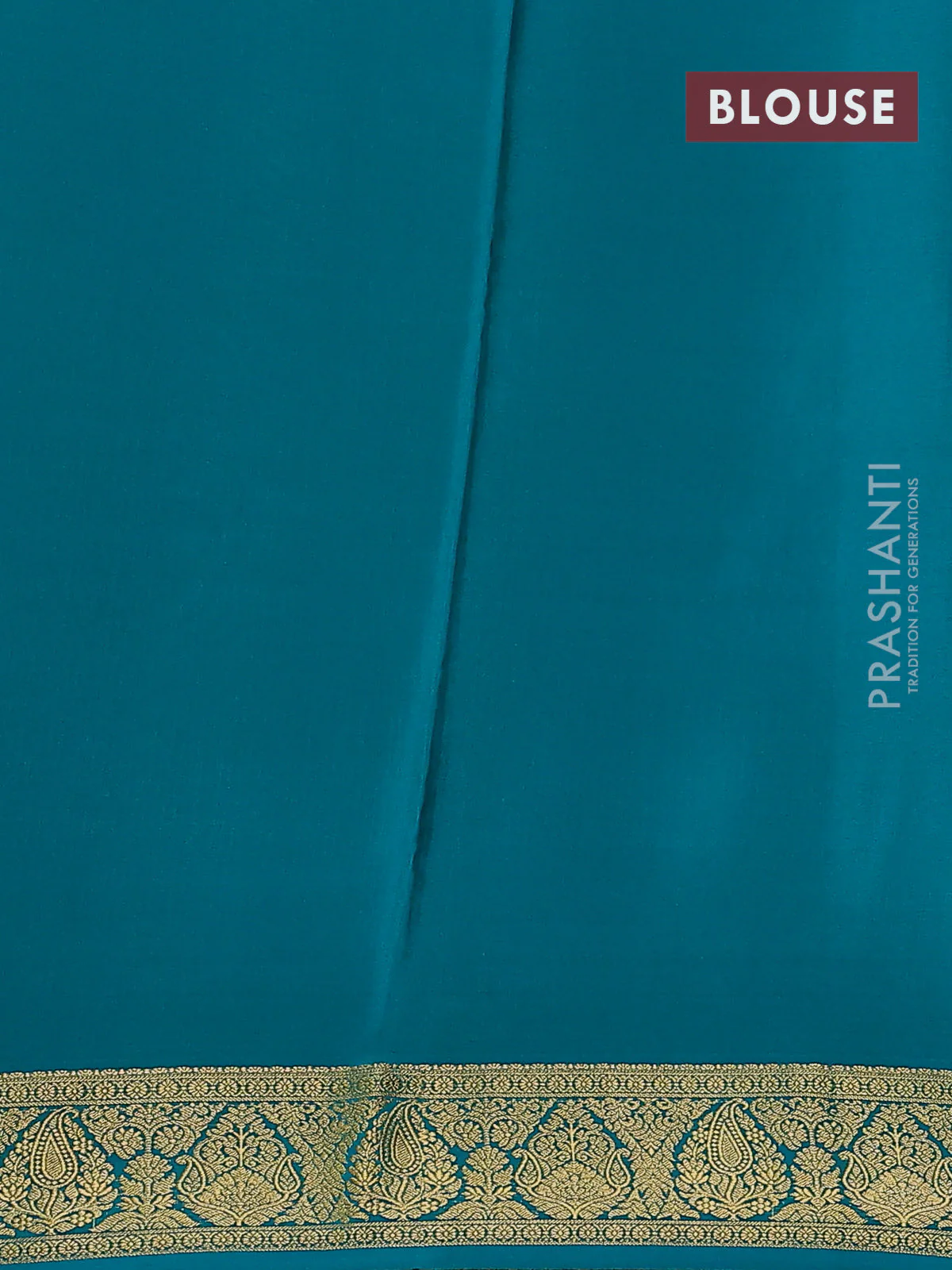 Pure mysore silk saree wine shade and teal green with allover zari checked pattern and zari woven border - Image 3