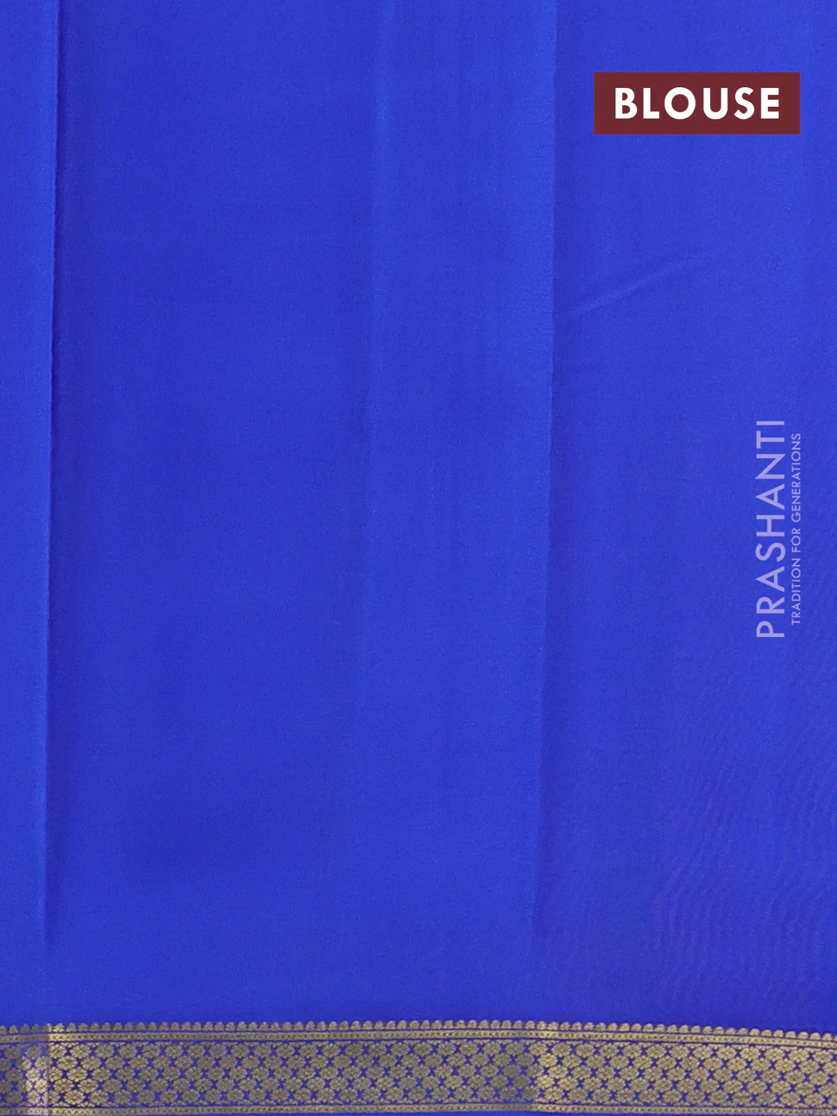 Pure mysore silk saree yellow and blue with plain body and zari woven border - Image 3