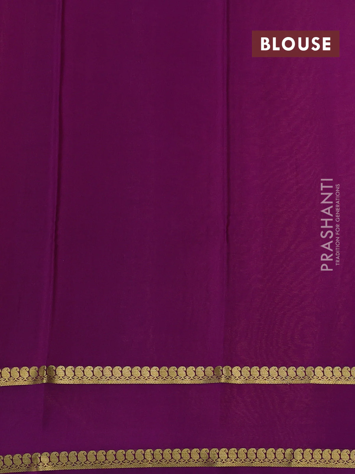 Pure mysore silk saree yellow and purple with plain body and rettapet zari woven border - Image 3