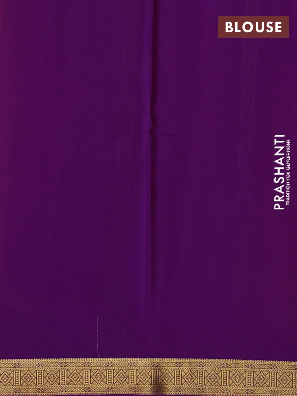 Pure mysore silk saree yellow and purple with plain body and zari woven border - Image 3