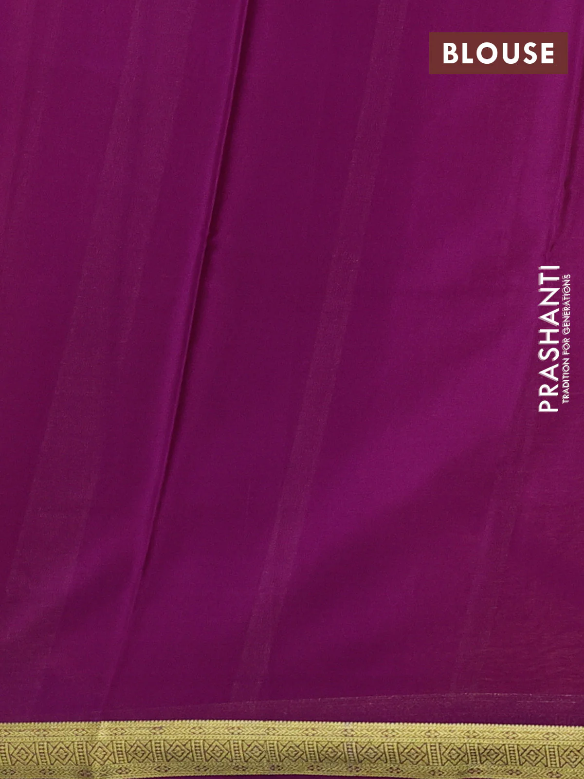 Pure mysore silk saree yellow and purple with plain body and zari woven border - Image 3