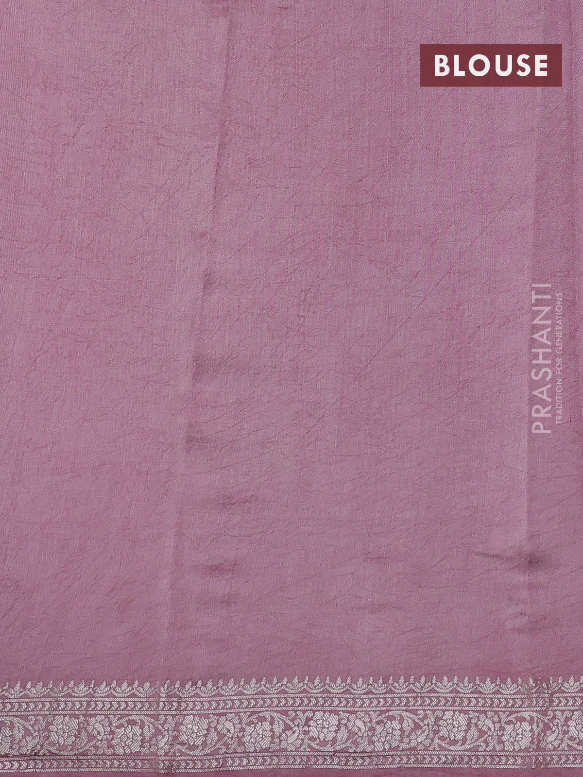 Pure organza partly silk saree pastel peach and pastel pink with silver zari stripe pattern and silver zari woven border - Image 4