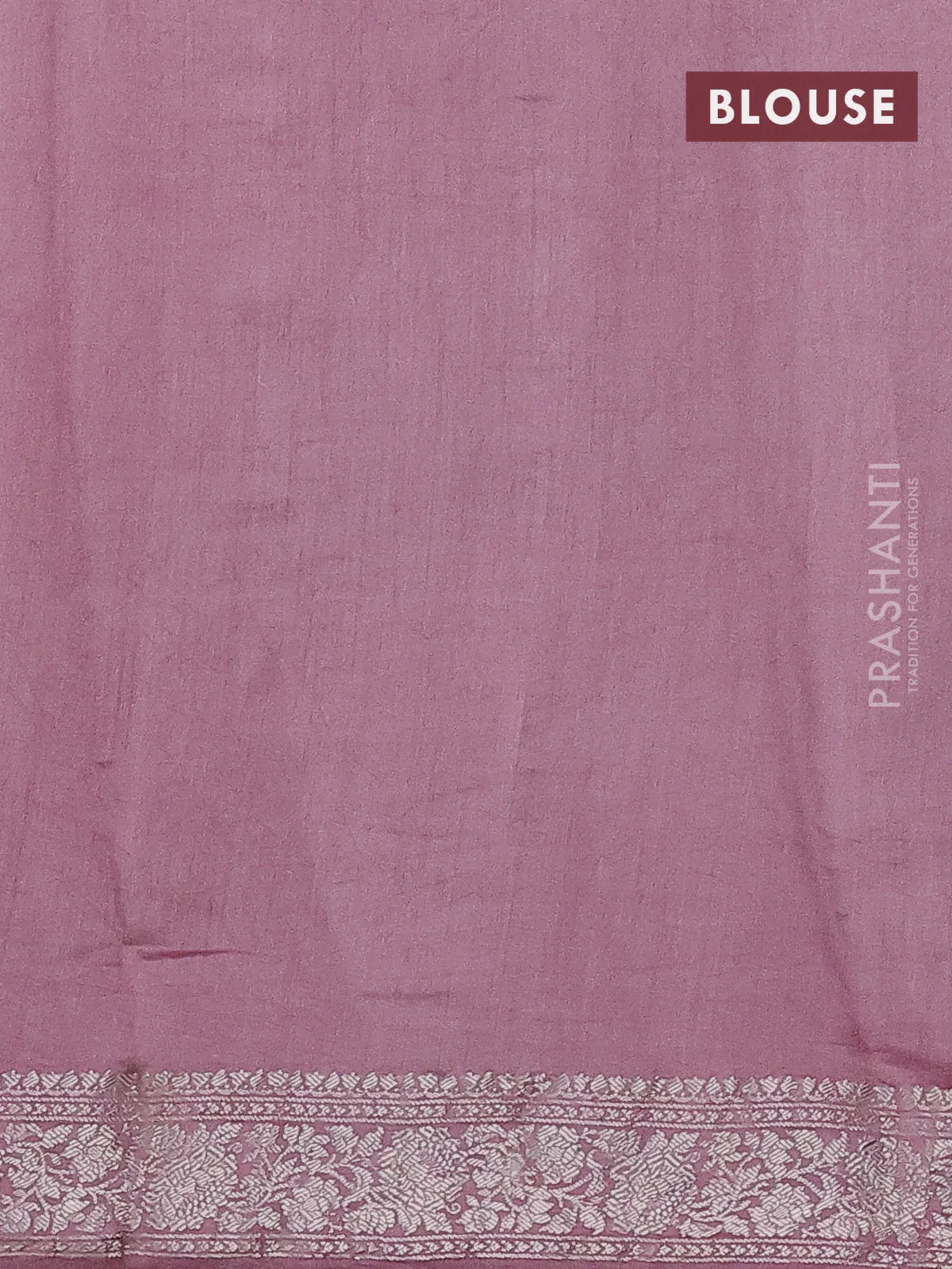 Pure organza partly silk saree pastel pink with allover silver zari weaves and silver zari woven border - Image 4