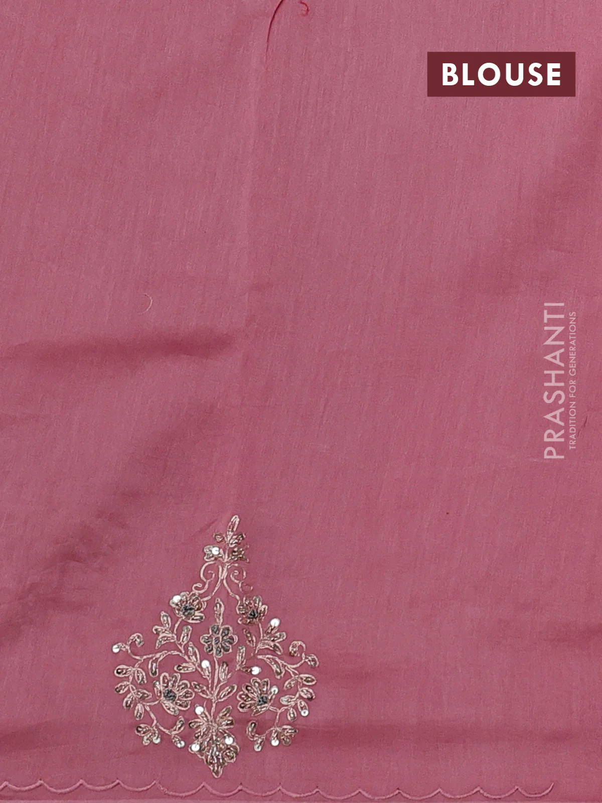 Pure organza silk saree light pink with allover zari stripe pattern & zardosi work and zari woven piping border - Image 3