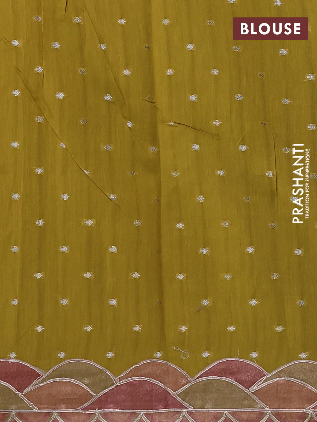 Pure organza silk saree lime yellow with prints & pita work - Image 3