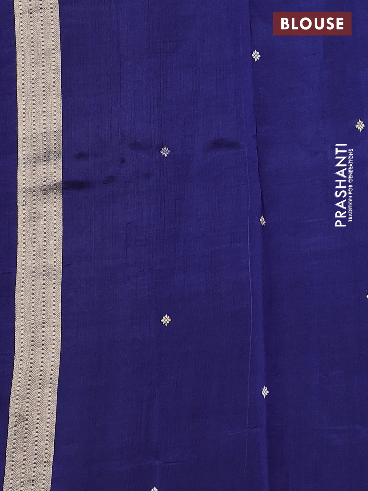Pure organza silk saree navy blue and blue with allover zari woven stripes pattern in borderless style - Image 4