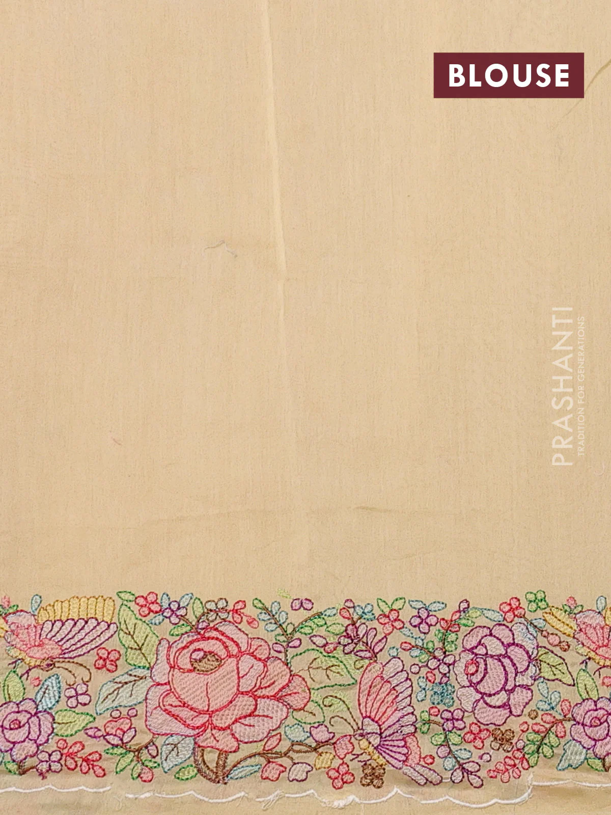Pure organza silk saree pale yellow with allover silver & gold stripes pattern and embroidered border - Image 3