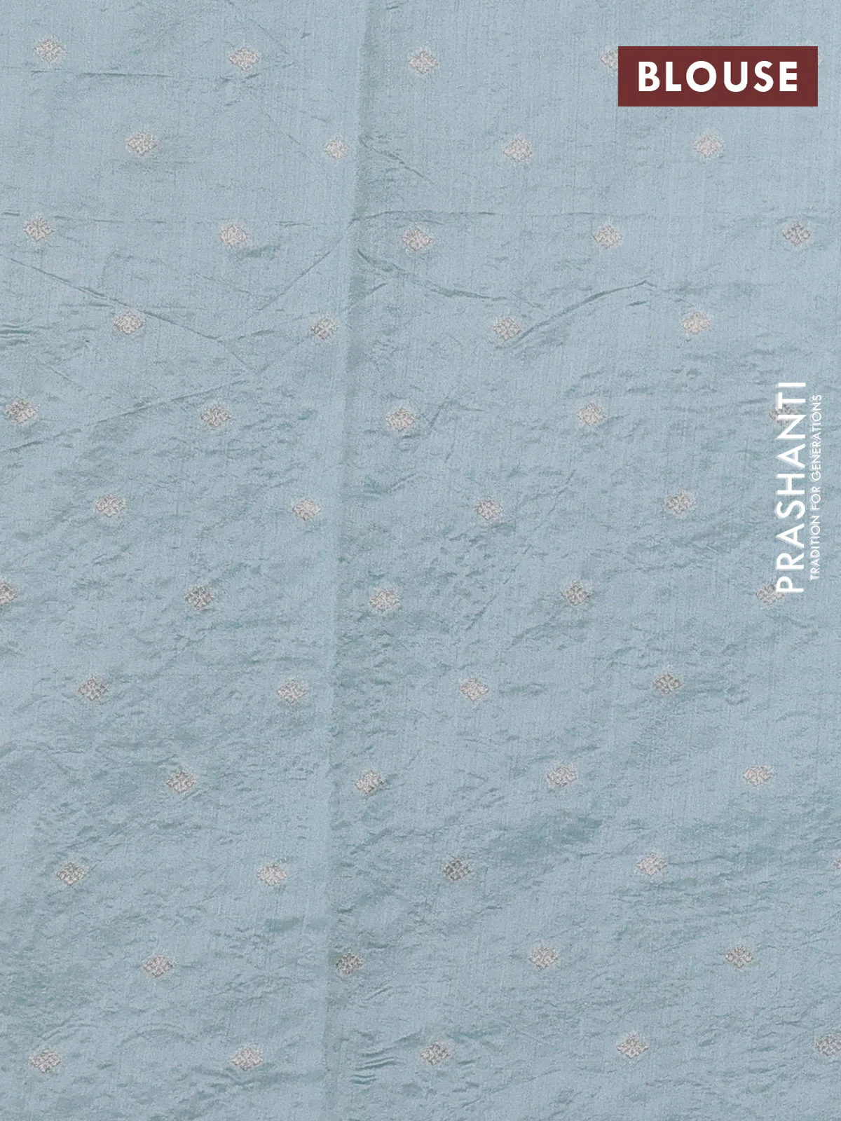 Pure organza silk saree pastel blue with allover embroidery in borderless style - Image 3