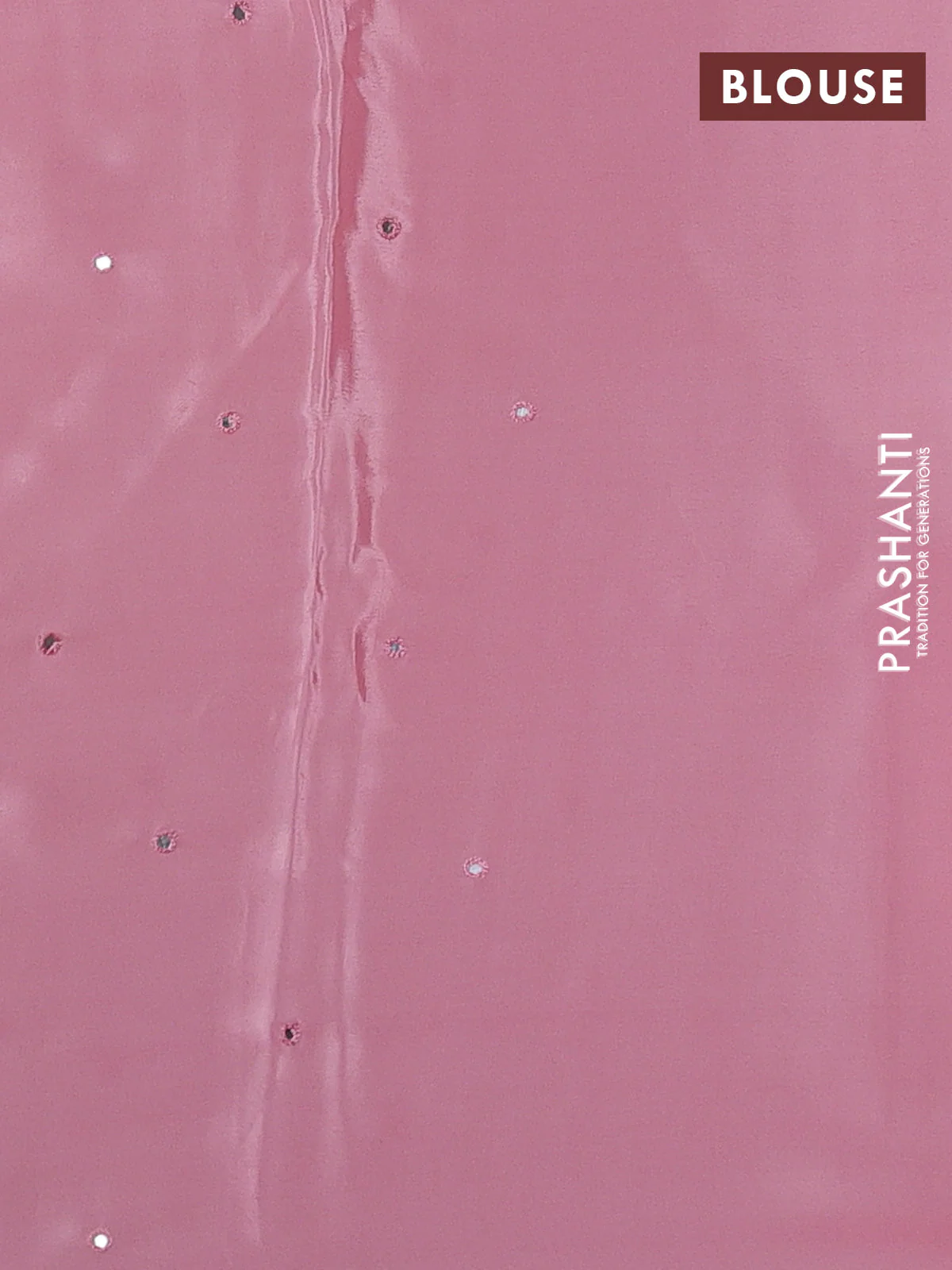 Pure organza silk saree peach pink and off white with plain body and embroidery mirror work border - Image 3