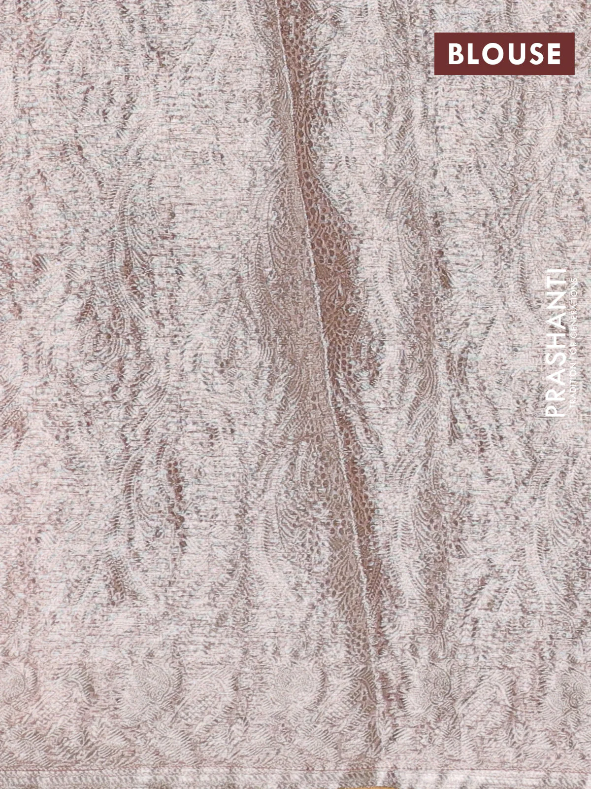 Pure organza silk saree peach shade and pale yellow with allover silver zari weaves and floral embroidery border - Image 3