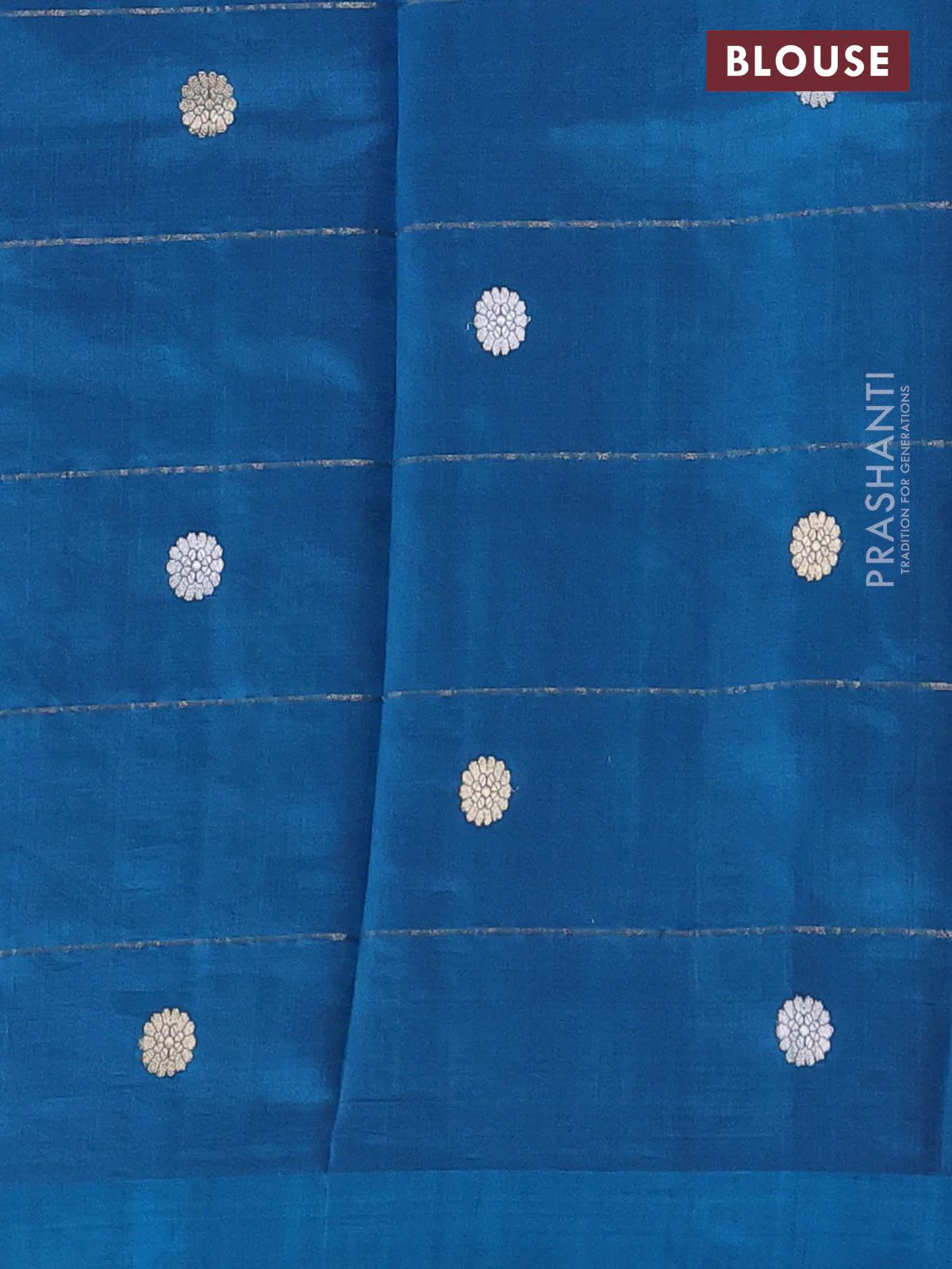 Pure organza silk saree peacock blue and cs blue with allover zari checks and simple border - Image 4