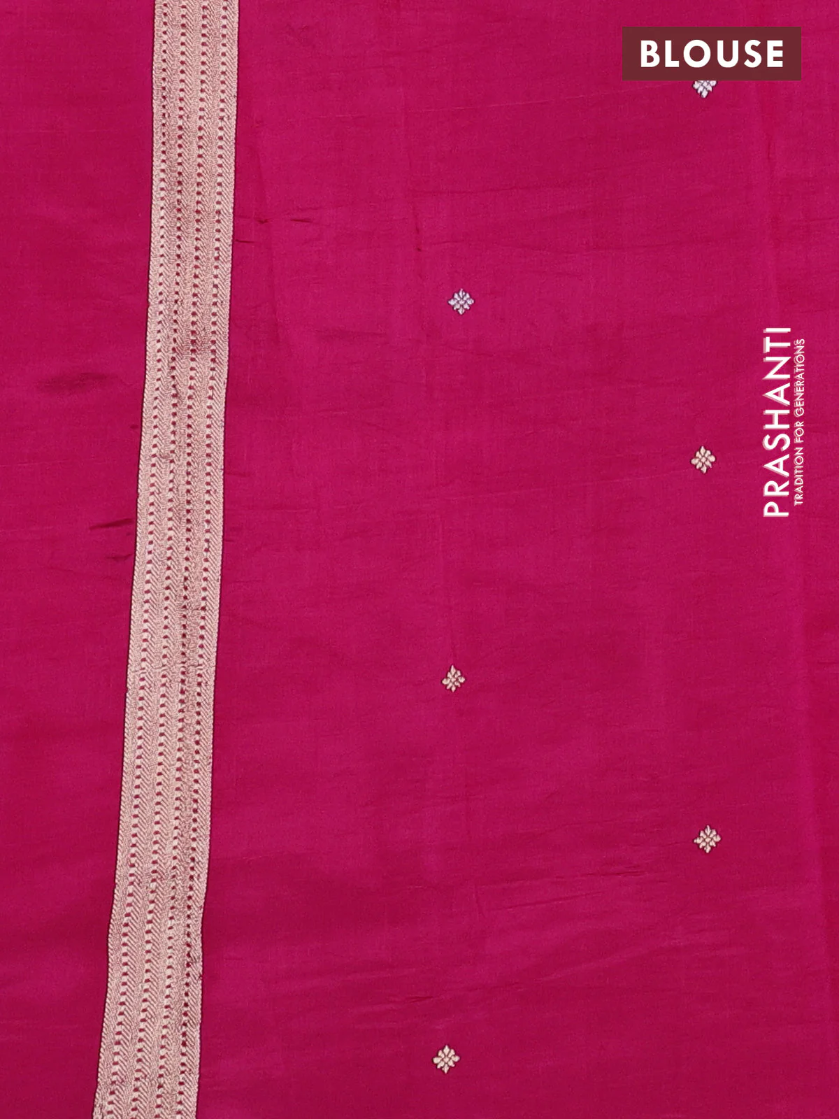 Pure organza silk saree pink with allover zari woven stripes pattern in borderless style - Image 4