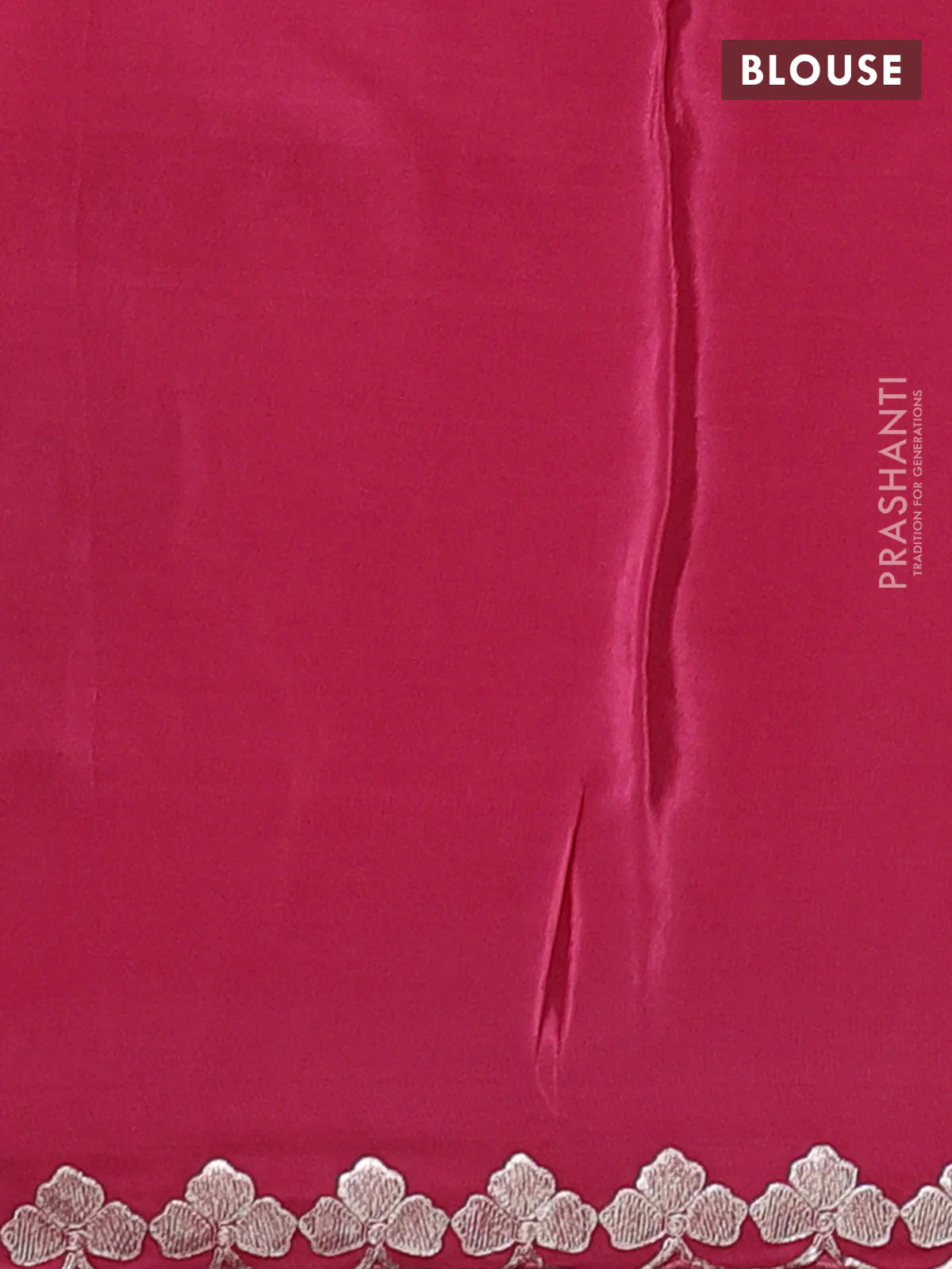 Pure organza silk saree pink with convent embroidery and embroidered border - Image 3