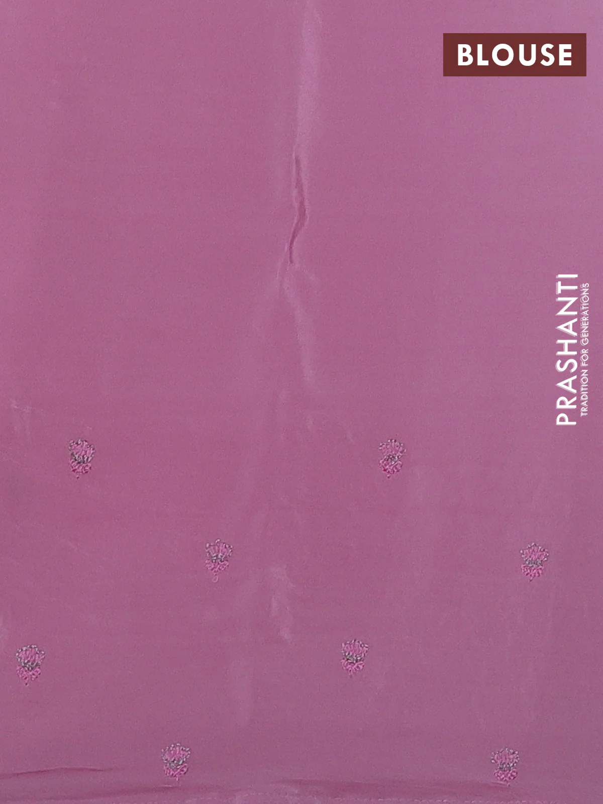 Pure organza silk saree pink with floral embroidery buttas and floral embroidery border - Image 3