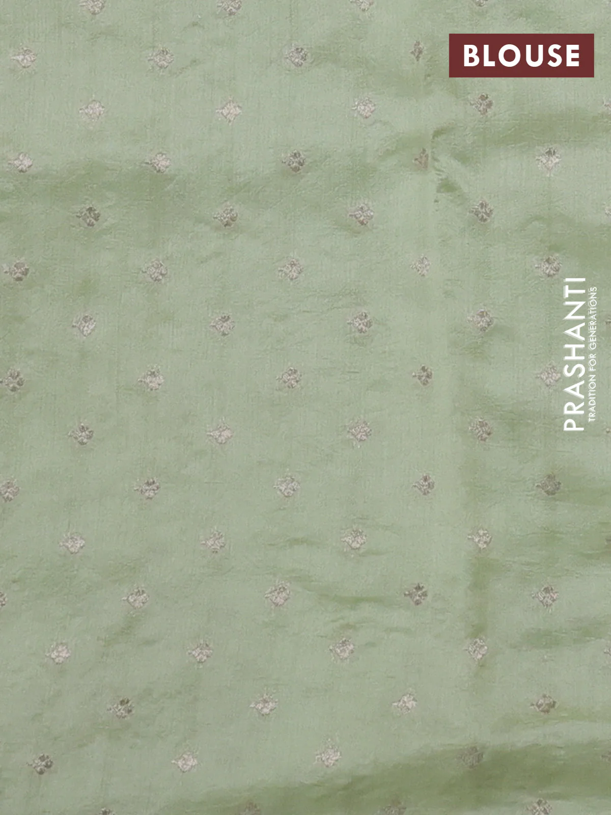 Pure organza silk saree pista green with embroidery buttas and embroidery border - Image 3