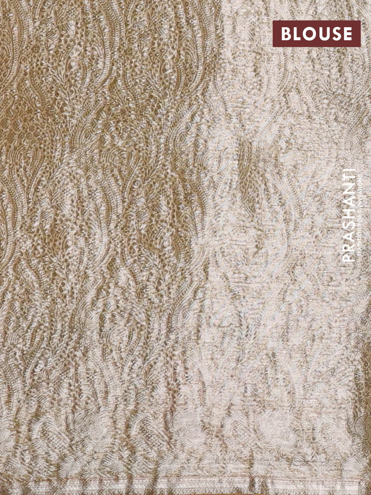 Pure organza silk saree yellow and peach shade with allover silver zari weaves and floral embroidery border - Image 3