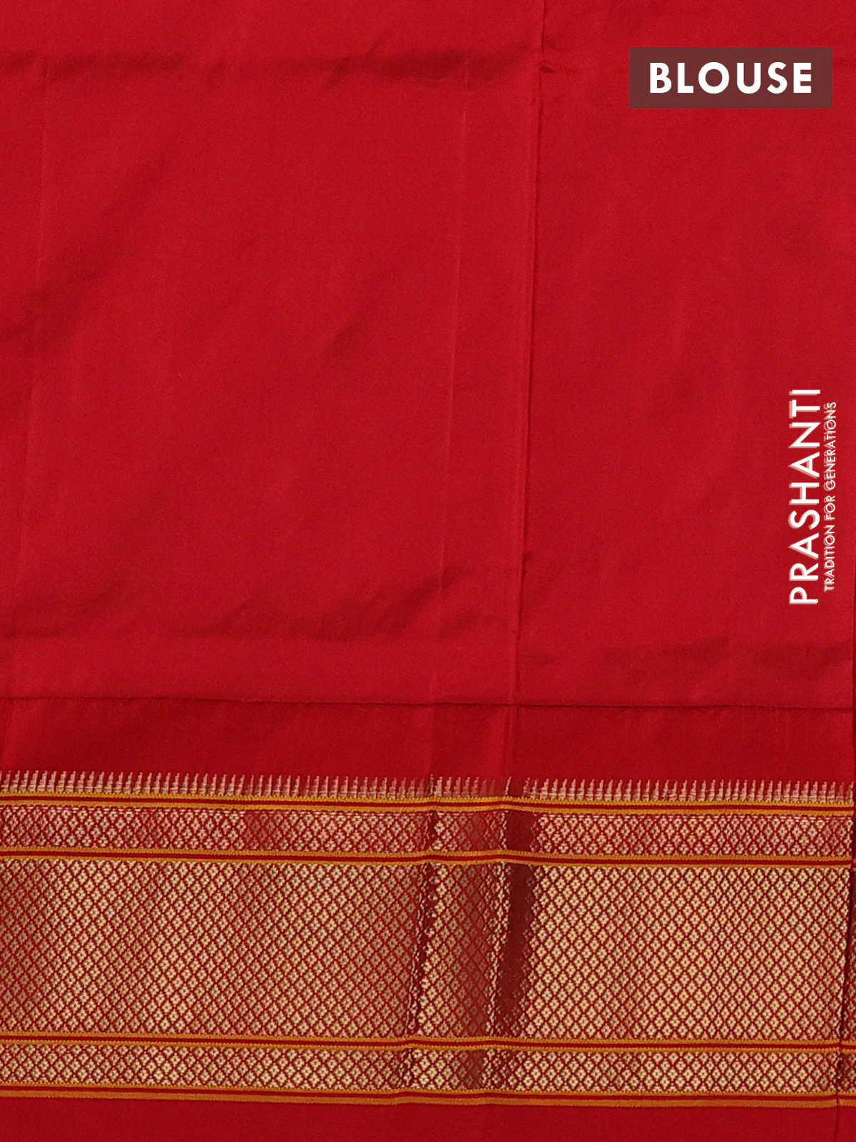 Pure paithani silk saree blue and red with allover zari woven buttas and paithani weaving pallu - Image 4
