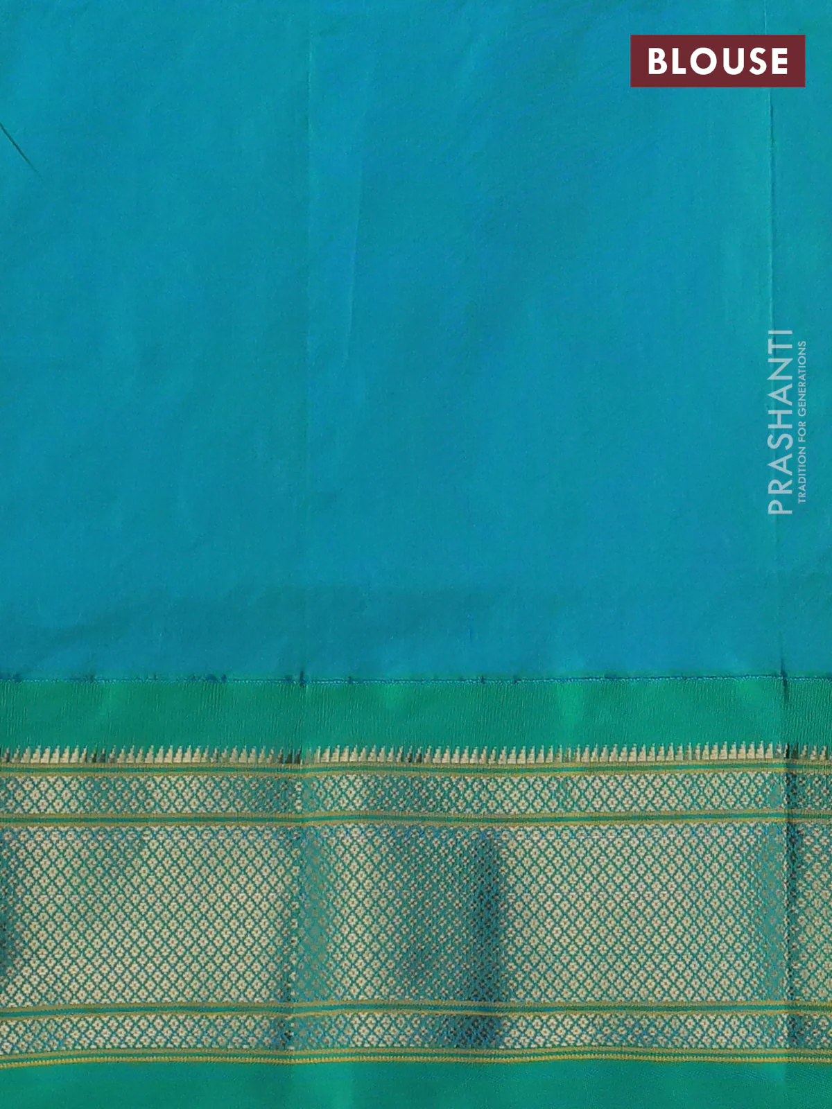 Pure paithani silk saree dual shade of pink and teal bluish green with allover zari woven buttas and paithani weaveing pallu - Image 4