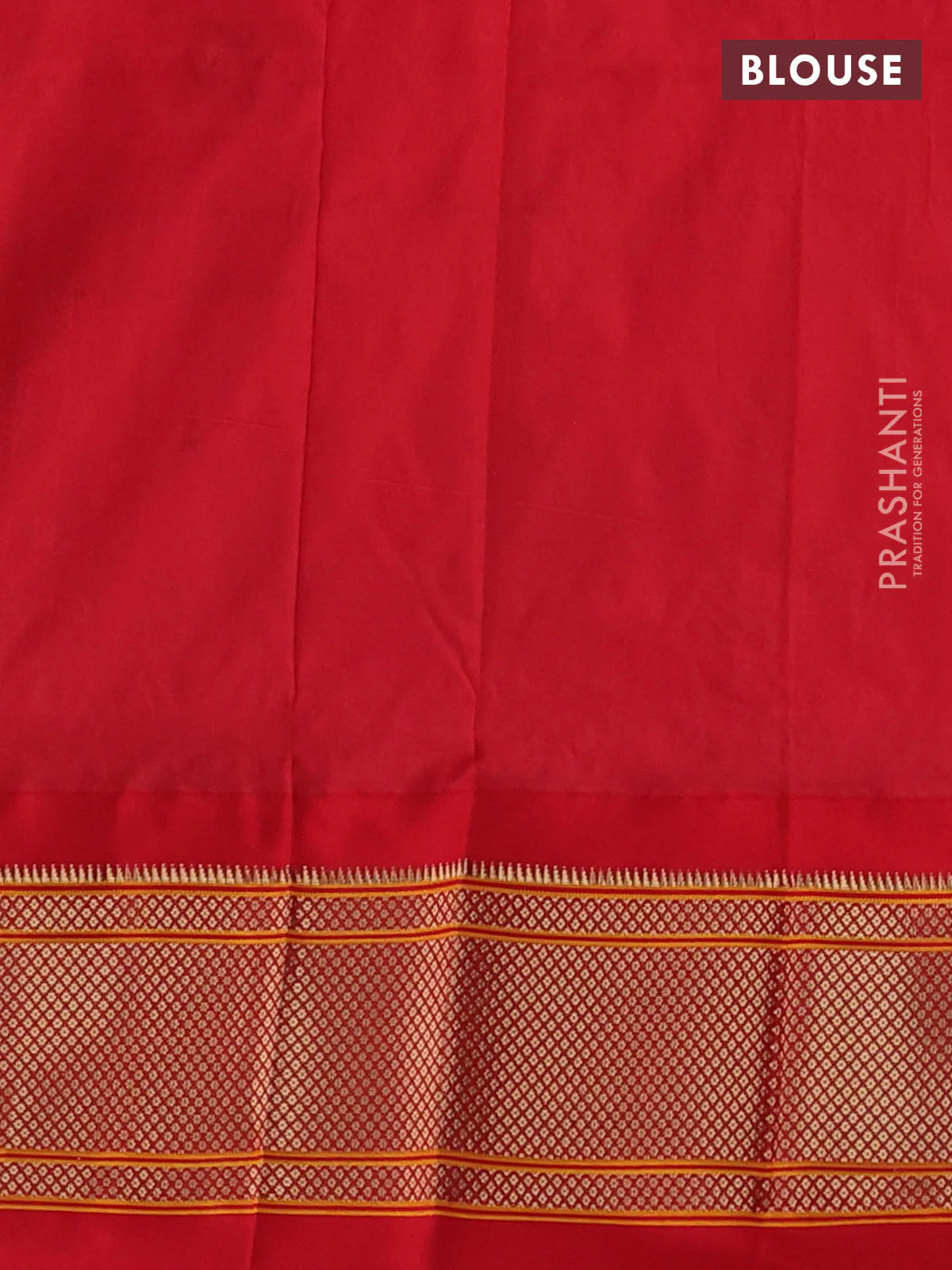 Pure paithani silk saree dual shade of teal and red with allover zari woven buttas and paithani weaving pallu - Image 4