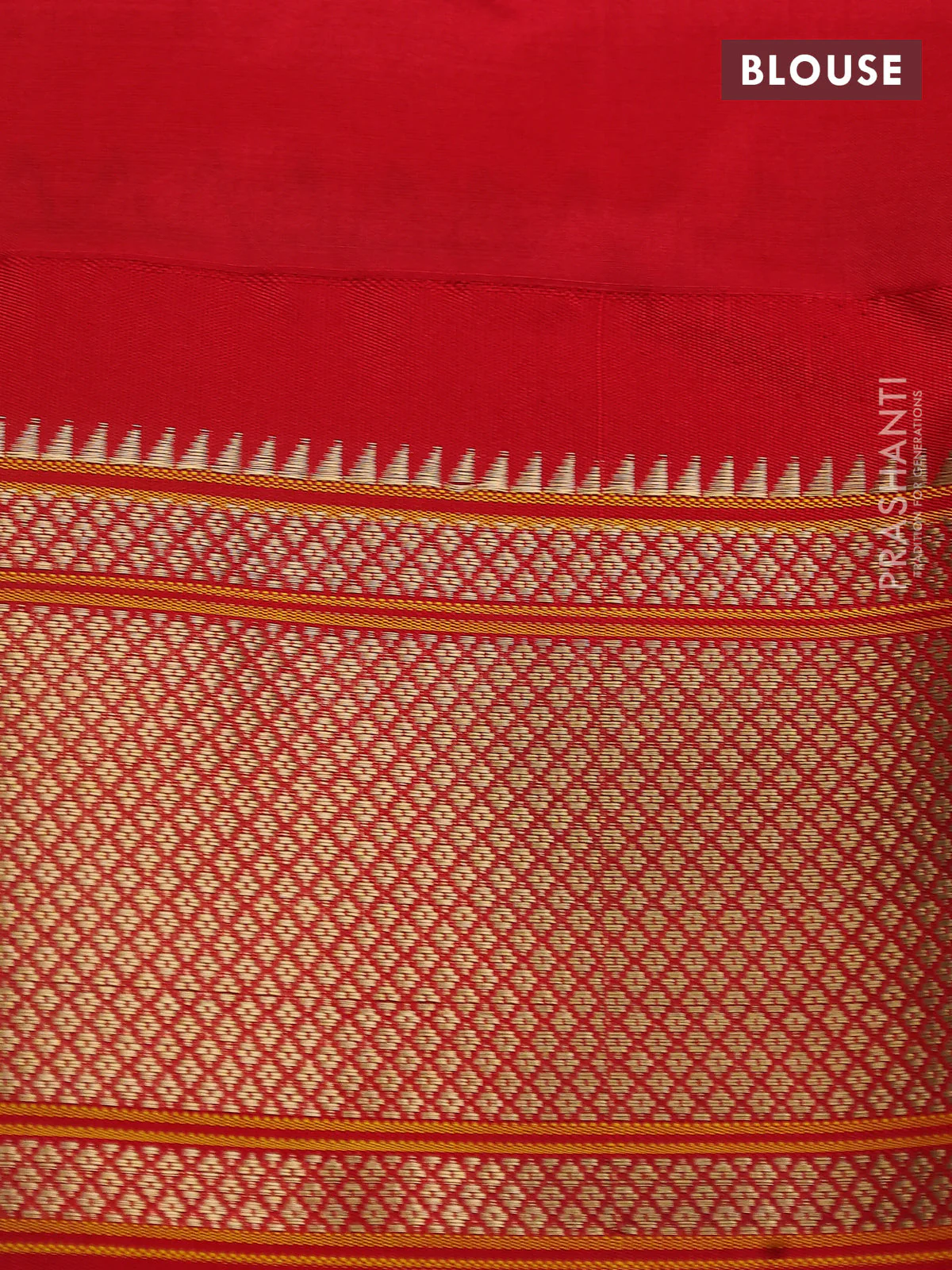 Pure paithani silk saree dual shade of teal green and red with allover zari woven floral buttas and paithani weaving pallu - Image 4