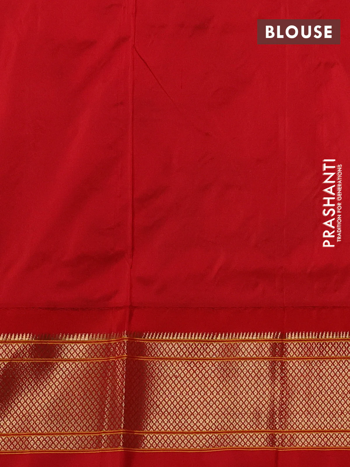 Pure paithani silk saree peach shade and red with allover zari woven buttas and paithani weaving pallu - Image 4