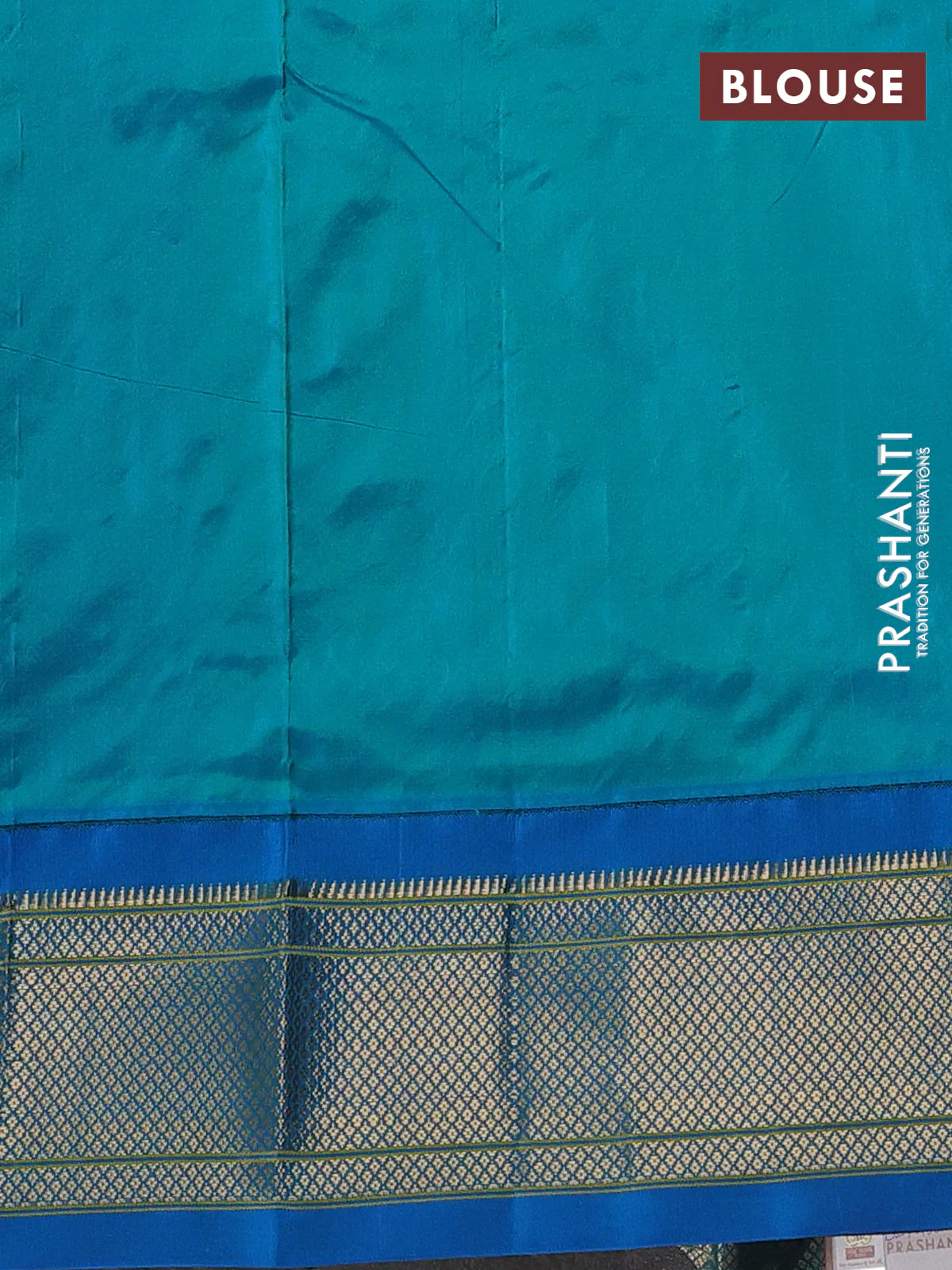 Pure paithani silk saree pink and cs blue with allover zari woven buttas and paithani weaving pallu - Image 4