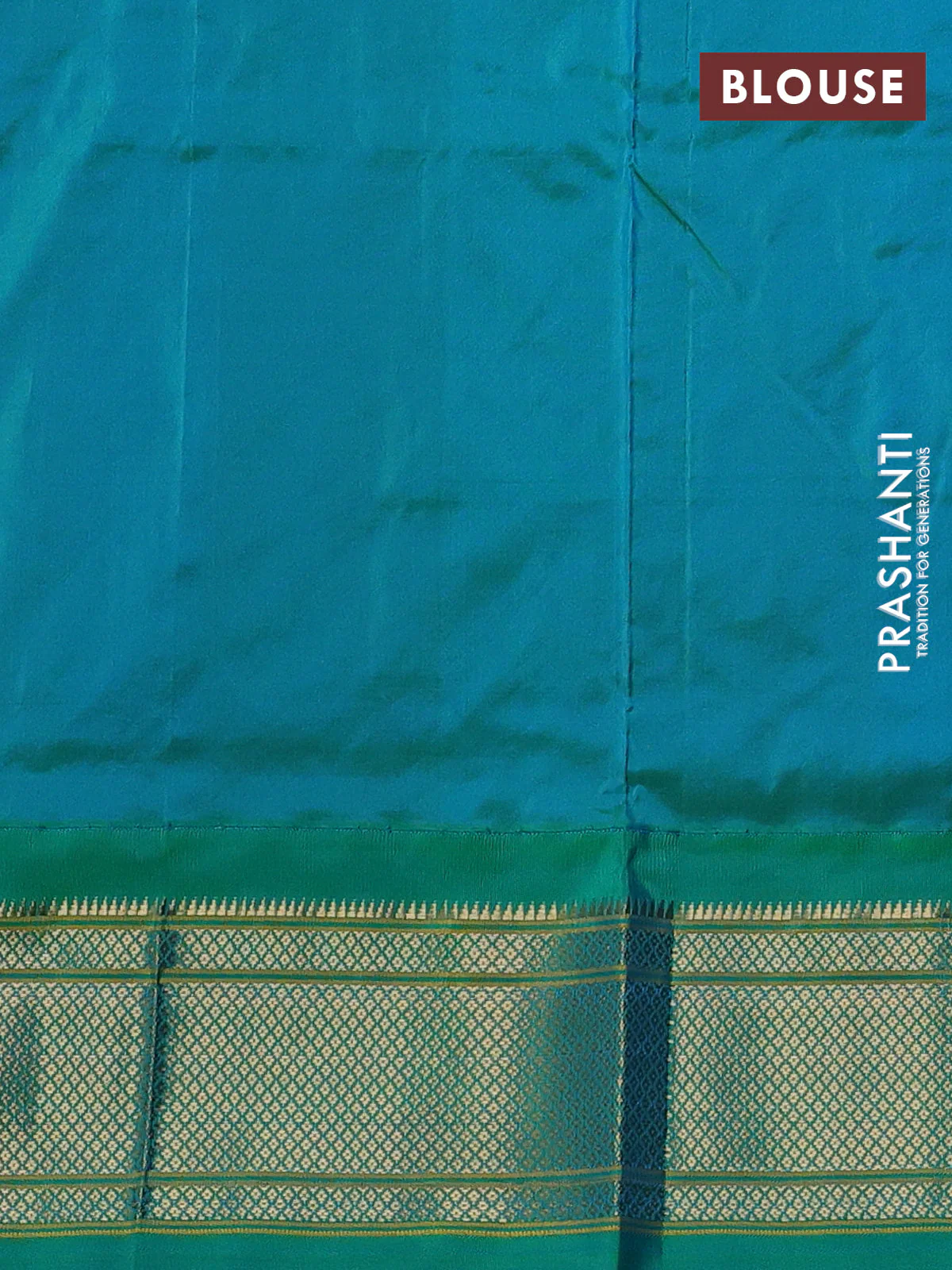 Pure paithani silk saree purple and teal green with allover zari woven buttas and paithani weaving pallu - Image 4